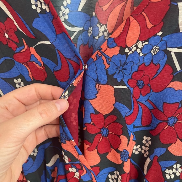 Aakaa Vibrant Floral Long Sleeve Maxi Dress Size S - Picture 7 of 11